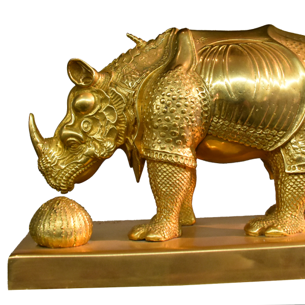 Petit Rhino en dentelles dore - Image 2